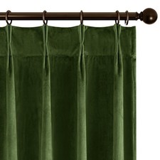 Joydeco Pinch Pleated Velvet Curtains 108 Inch Long 2 Panel Set for Living Ro...