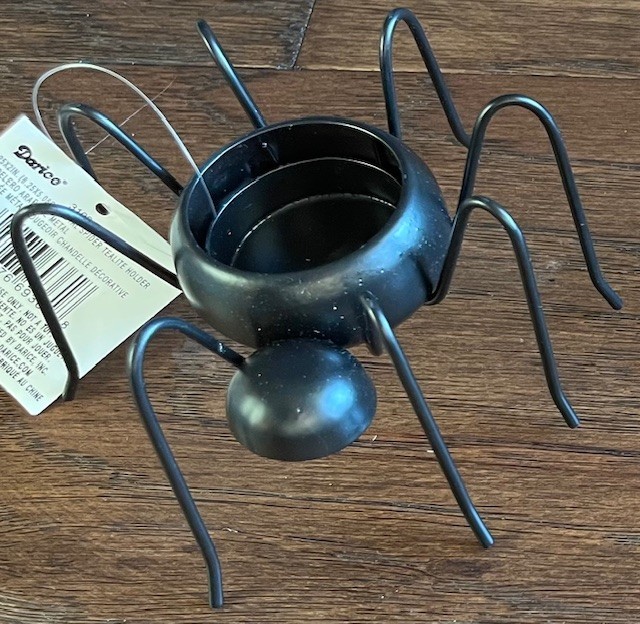 NEW!~Halloween Metal Black Spider Tealight Candle Holder