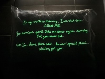 Silent Hill 2 White Pillow w/ Glow in the Dark Hidden Message Official Konami