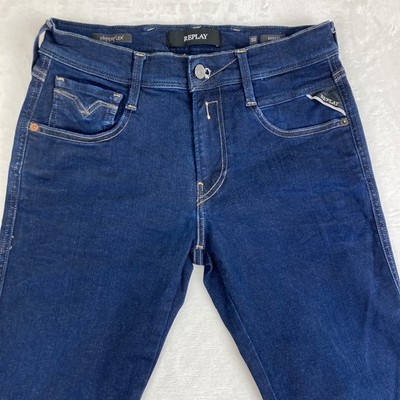 Herren Replay M914Y ANBASS Jeans W30 L32 Stretch Slim Tapered Blau