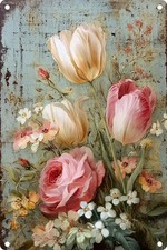 Vintage Retro The Flowers For Stylish Tin Metal Signs Home D cor 8x12