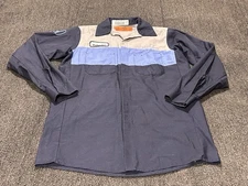 VTG Red Kap Shirt Mens Medium Blue Embroidered HONDA Work MECHANIC Long Sleeve