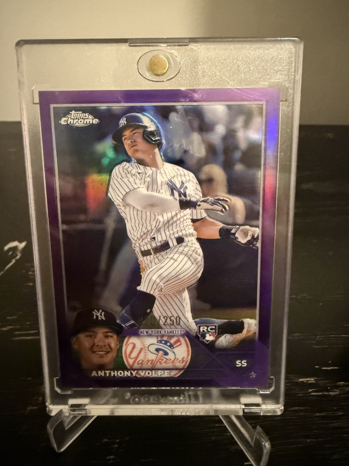 2023 Topps Chrome #4 Anthony Volpe RC Purple Refractor #'d 020/250
