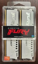 NEW KINGSTON FURY BEAST 32GB 2 x 16GB DDR5 CL36 6000MHZ RAM MEMORY DIMM WHITE