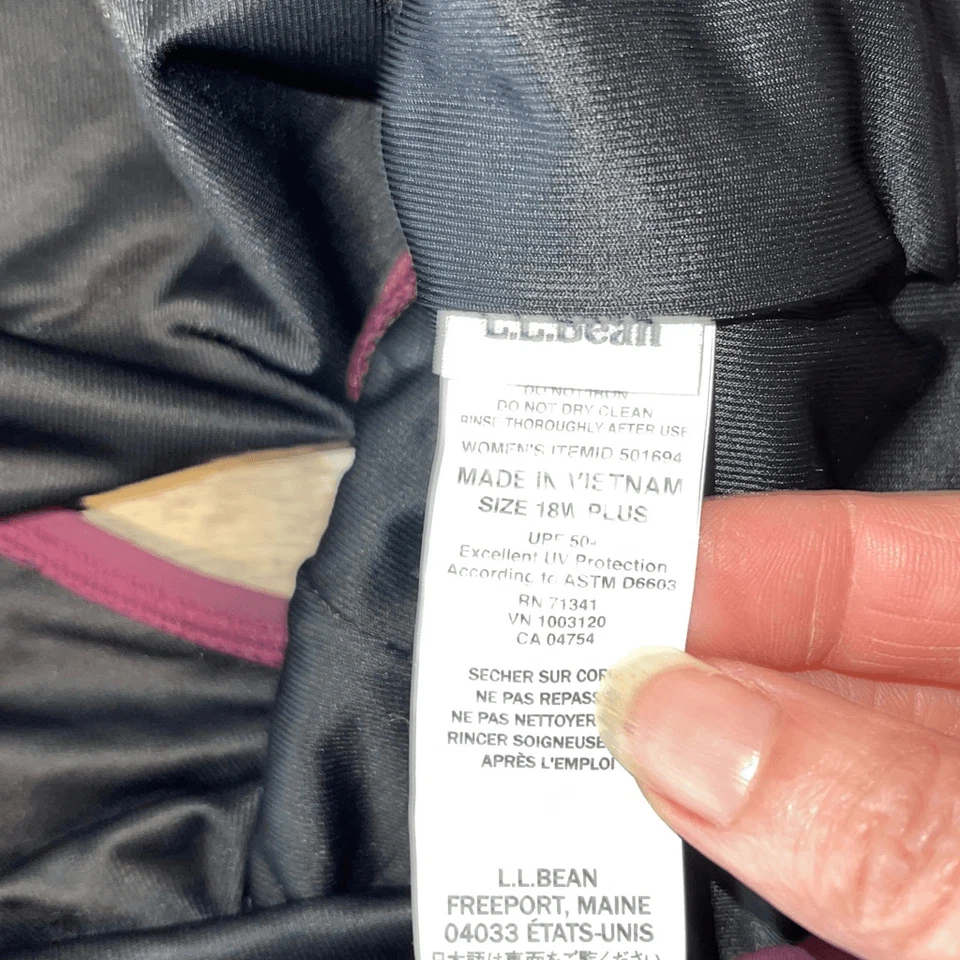 L.L. Conjunto de parte superior e inferior de bikini floral Bean para mujer púrpura talla 18W-20W Foto 3 de 4