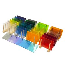 36 Sheets Stained Glass Supplies Variety Pack - 6 x 4 Inch Transparent Art Gl...