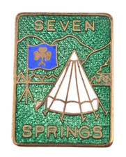 Vintage Old The Girl Guides Seven Springs Outdoor Activity Centre Enamel Badge