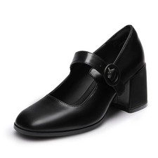 Damen Pumps Frauen Chunky Plattform Mary Janes Schnalle Riemen Wohnungen Seic...