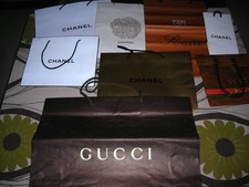 LOTTO CHANEL GUCCI RATTI 8 BUSTA SACCHETTO SHOPPING BAGS VARIE MISURE