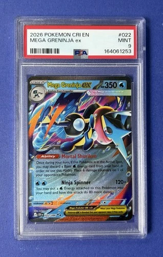 2026 Pokémon CRI EN Mega Greninja ex #022 PSA 9 MINT