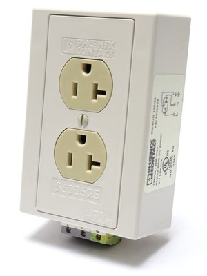 Phoenix Contact 5600525 EM-DUO 120VAC 20 Amp DIN Rail Mounted Dual Outlet
