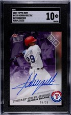 2017 Topps Now #419D Adrian Beltre 5/25 Auto Purple SGC 10 Gem Mint HOF