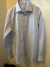Eton Slim blue And White Check NWT Size 16.5