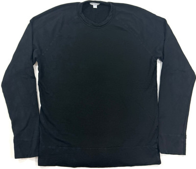 James Perse Vintage French Terry Sweatshirt Mens Size 1 Small Black Long Sleeve
