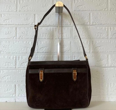 GUCCI One Shoulder Bag Suede Brown Vintage Authentic From Japan