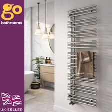 Chrome Heated Towel Rail Horizontal Bars Modern Minimalist Design 1600x500