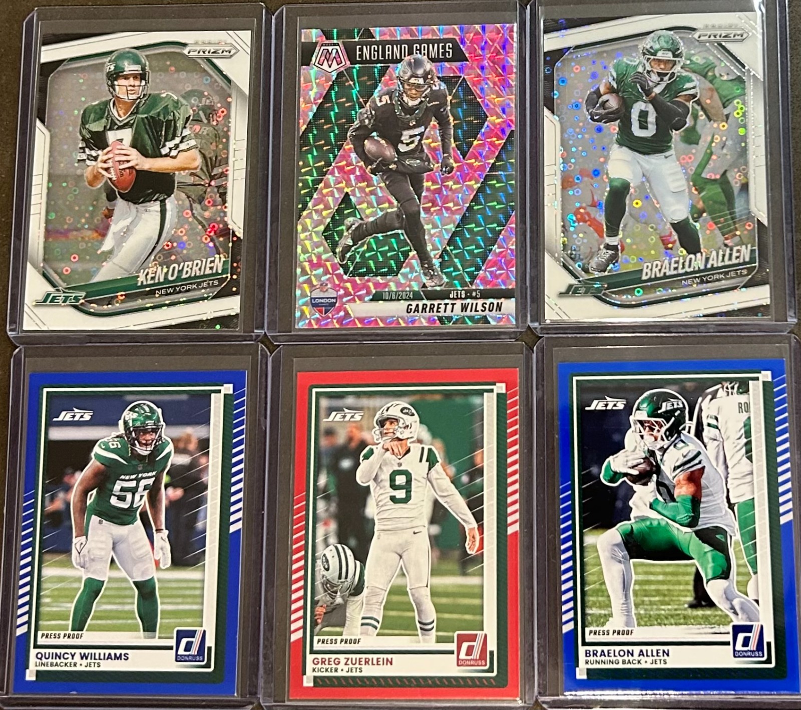 2025 Panini Football New York Jets 6 Card Parallel Trading Lot