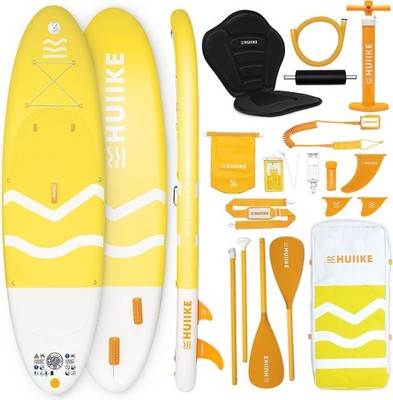 HUIIKE Enjoyer Yellow Full Pack SUP Board, aufblasbares Stand-Up-Paddle-Board,