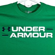 Under Armour Mens HeatGear Loose Fit Graphic T-Shirt Green Medium NEW