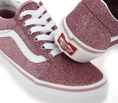 VANS Pink Glitter Girls Low Top Athletic Sneakers US Size 5 New with Box