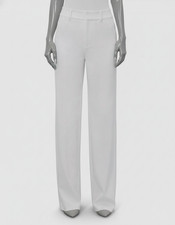 Alice + Olivia Women's White Slim High-Rise Straight-Leg Alexander Pants Size 4