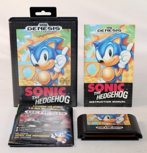 Sonic The Hedgehog Sega Genesis Complete CIB Great Condition! RARE SF 1ST PRINT!