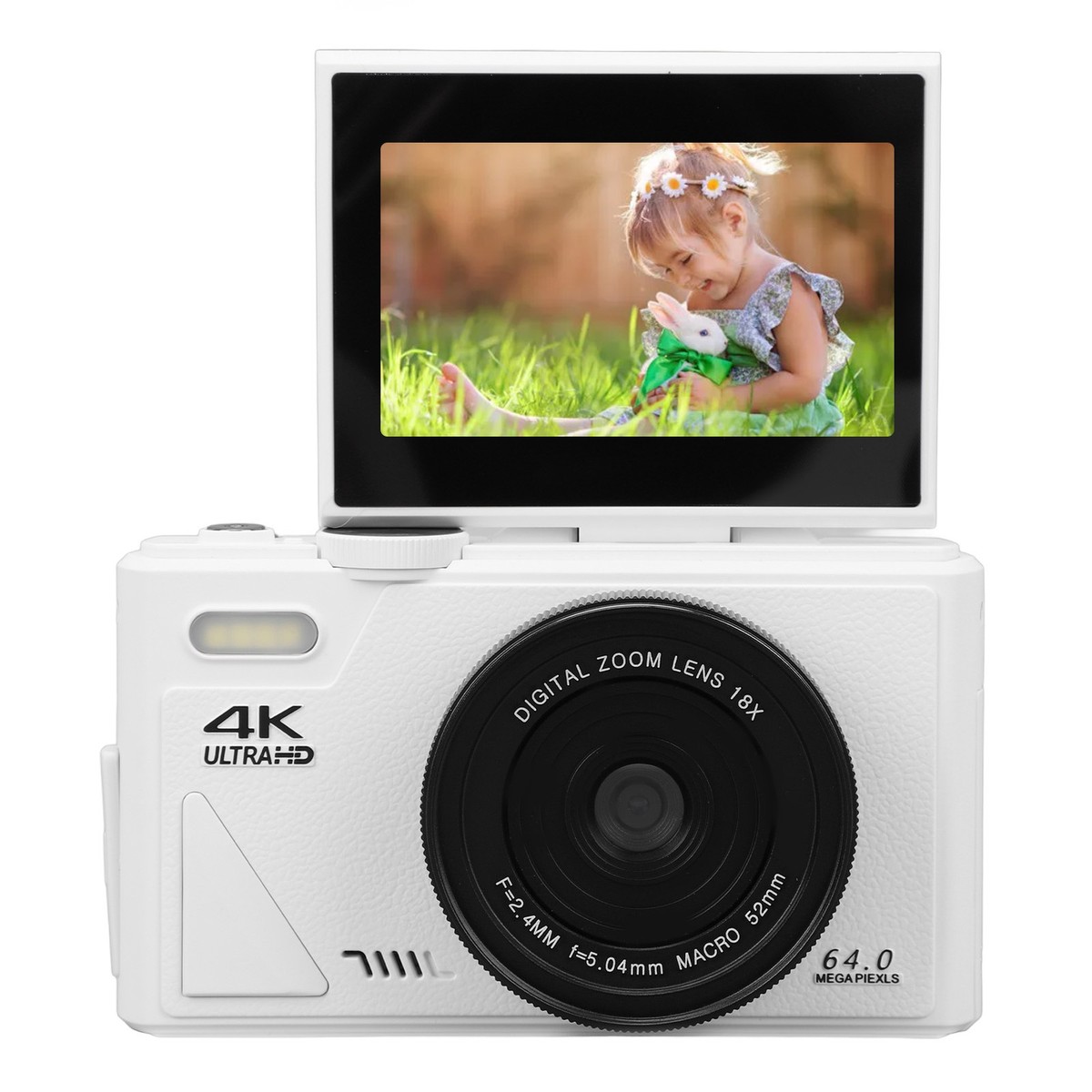 4K Digital Camera 64MP UHD 18X Zoom Autofocus Retro Compact