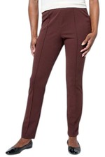 Nina Leonard Women's High-Tech Crepe Knit Narrow Leg Pant Chocolate