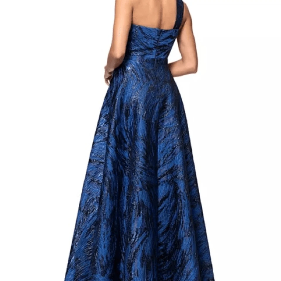 Vestido de baile AQUALong brocado de un hombro - H Foto 2 de 4