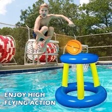 Inflatable Basketball Hoop Pool Toy Outdoor Water Game for Kids Interactive Fun