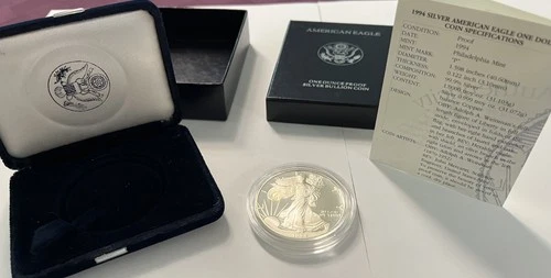 1994-P American Silver Eagle Proof — photo from the most recent tracked eBay sale