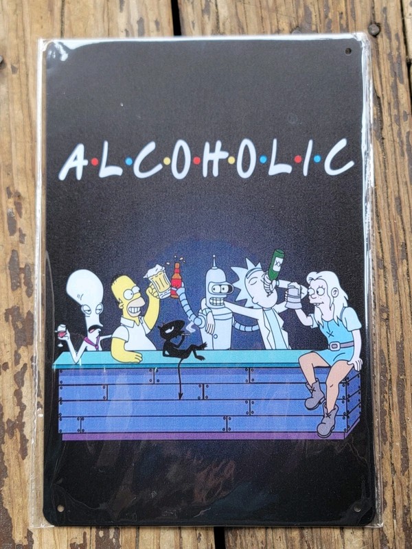Homer Simpson Alcohol Beer Sign Man Cave Bar Decor 8x12 In 