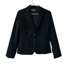 Ann Taylor Black Single Button Blazer Jacket Womens Size 4 Career Work Old Money
