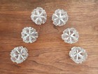Antique 6 Crystal Prism Cut Glass Open Salt Dish Dip Cellars Feather/Star Design — photo 3