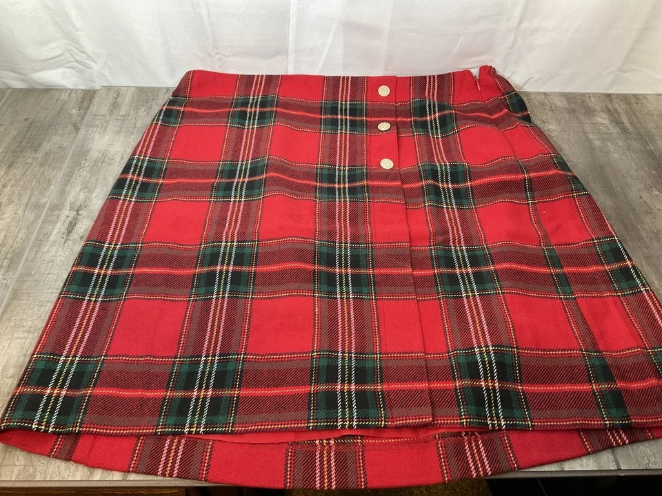 Vintage Talbots Size 16 Skirt Plaid Lined Pencil Straight Knee Length "$129"