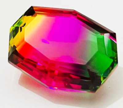 81+ Ct Loose Gemstone Watermelon Tourmaline Fancy Cut Multicolor Certified A6637