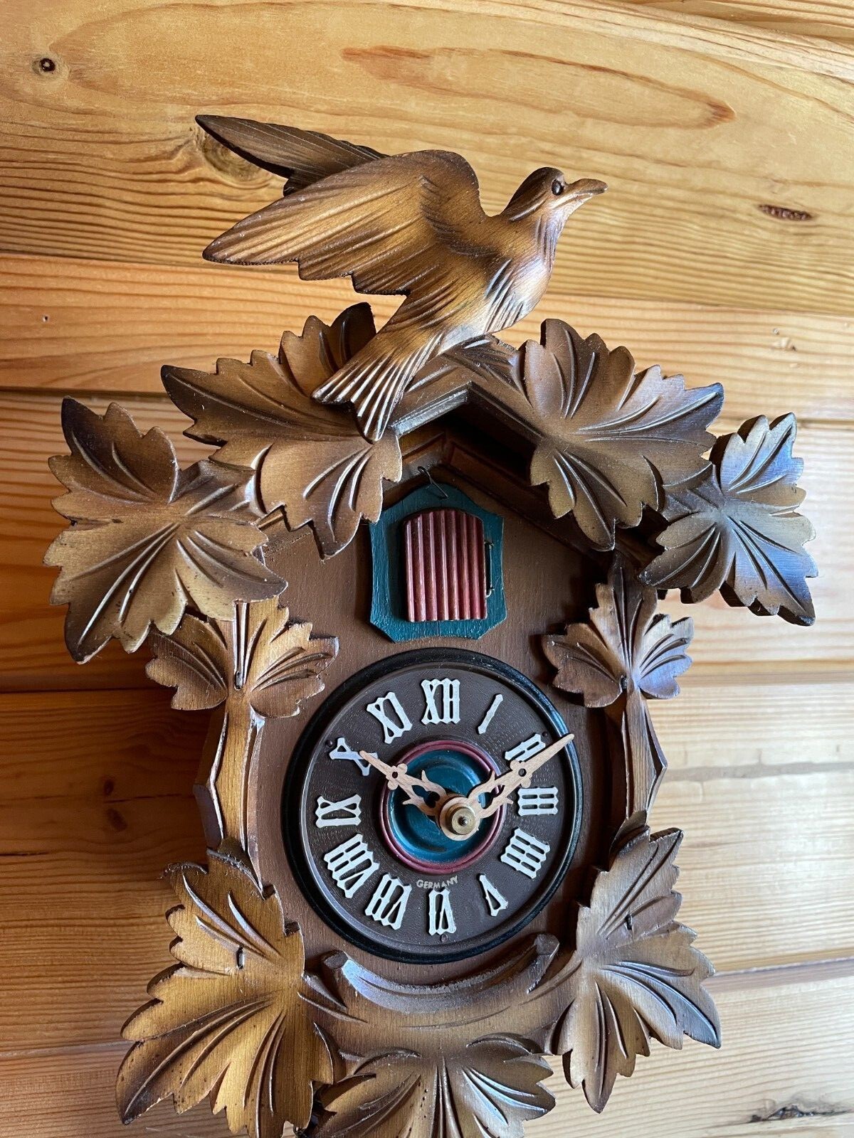 HandCarved with Leaves and Bird German Cuckoo Clock eBay