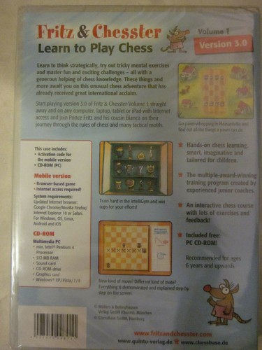 AQ FRITZ & CHESSTER LEARN TO PLAY CHESS AND VOLUME 1 PC CD QUINTO NEW v 3.0 - Picture 2 of 2