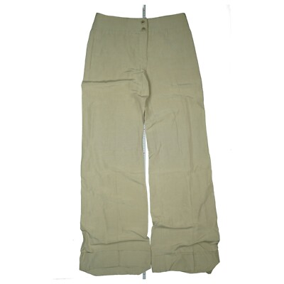 ARMANI Collezioni Damen Schlag Flare Seide Hose flax silk Gr.42 L36 long  Beige