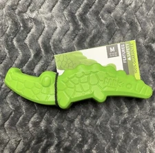 New Bark Box Super Chewer " Chew You Later Alligator " Dog Toy Green Medium Size