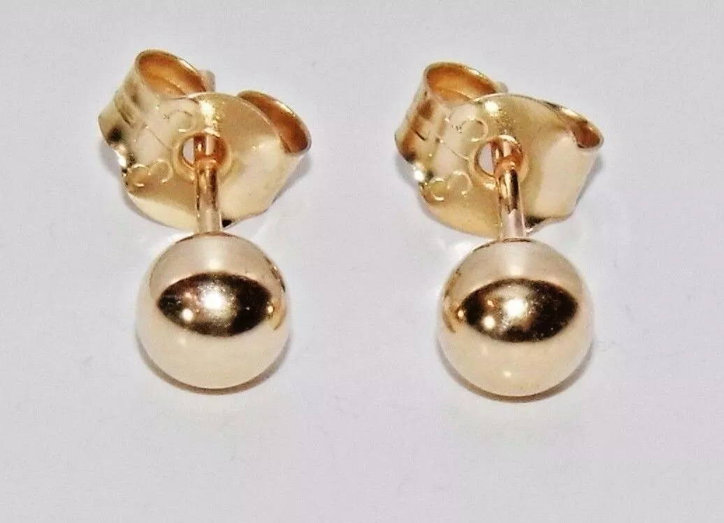 Caflon Ear Piercing Ball Earrings Studs 4mm Gold India | Ubuy