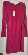 MICHAEL MICHAEL KORS Womens Magenta Long Sleeve Side Zip XL NWT