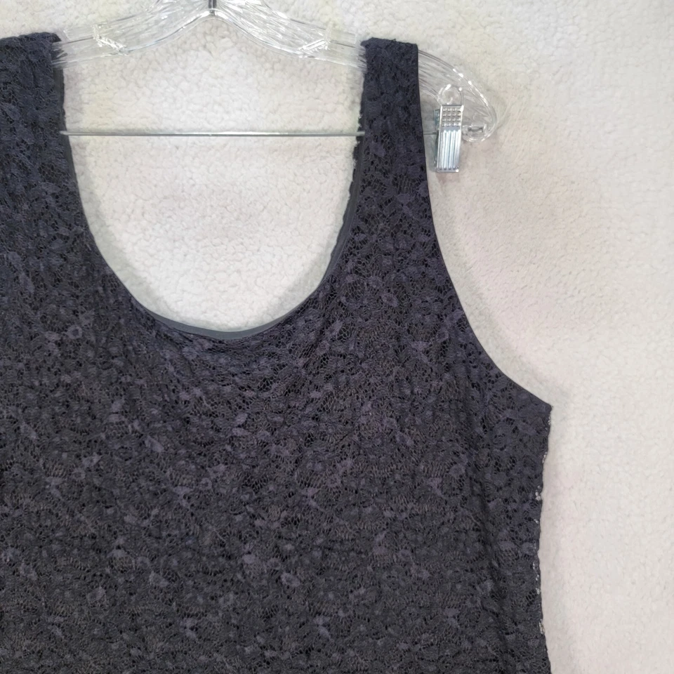 Sexy Blusa ajustada de encaje floral negra talla grande 3X Paisley Sky para mujer Foto 3 de 4