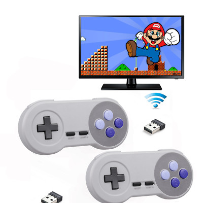 2x 2.4GHz Nintendo SNES Wireless Game Controller für Win PC MAC Linux Raspberry