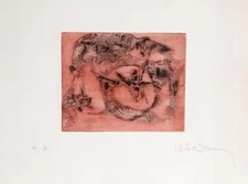 Lebadang (aka Hoi), Paddling in the Sun (Red), Etching with Relief, signed in pe