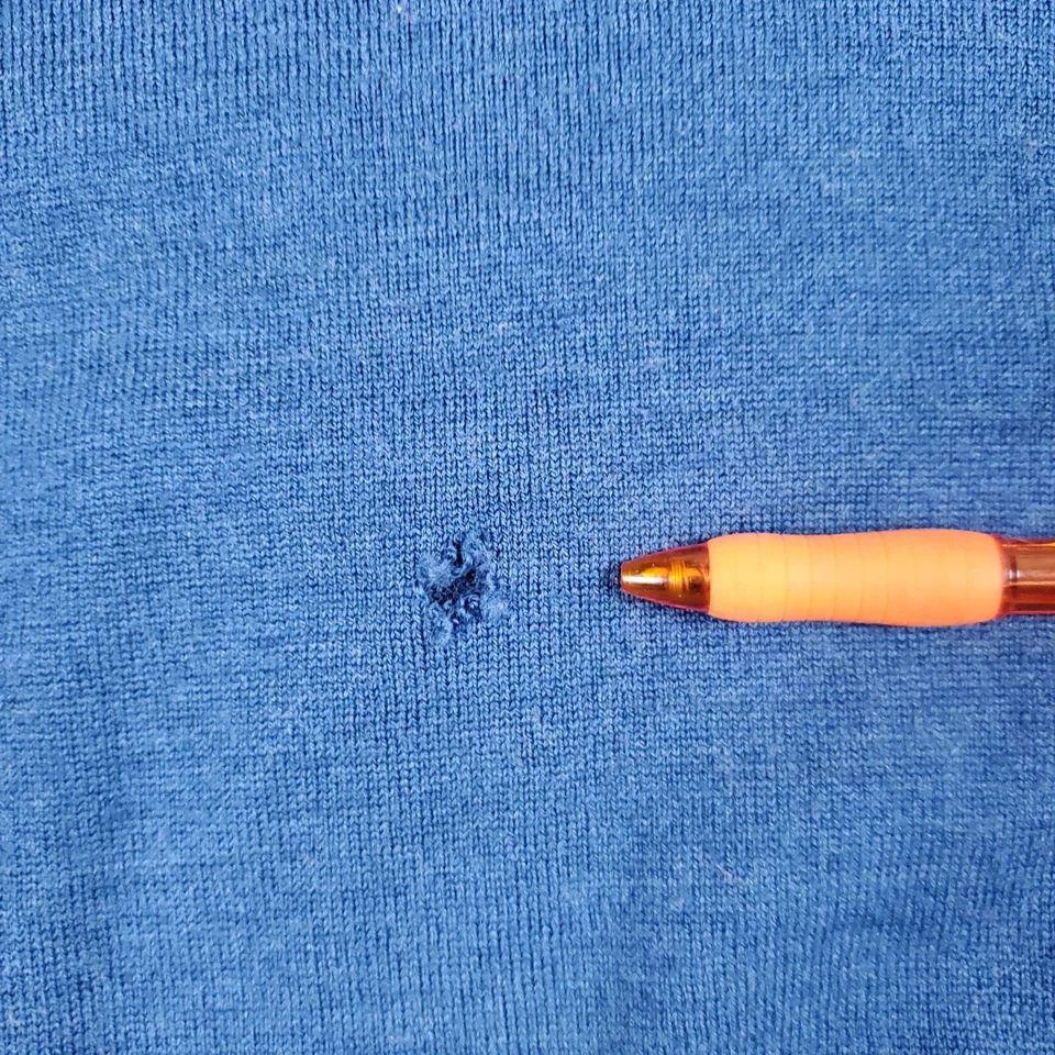 Brooks Brothers Blue Medium Merino Wool V neck Long Sleeve - Image 4 of 4