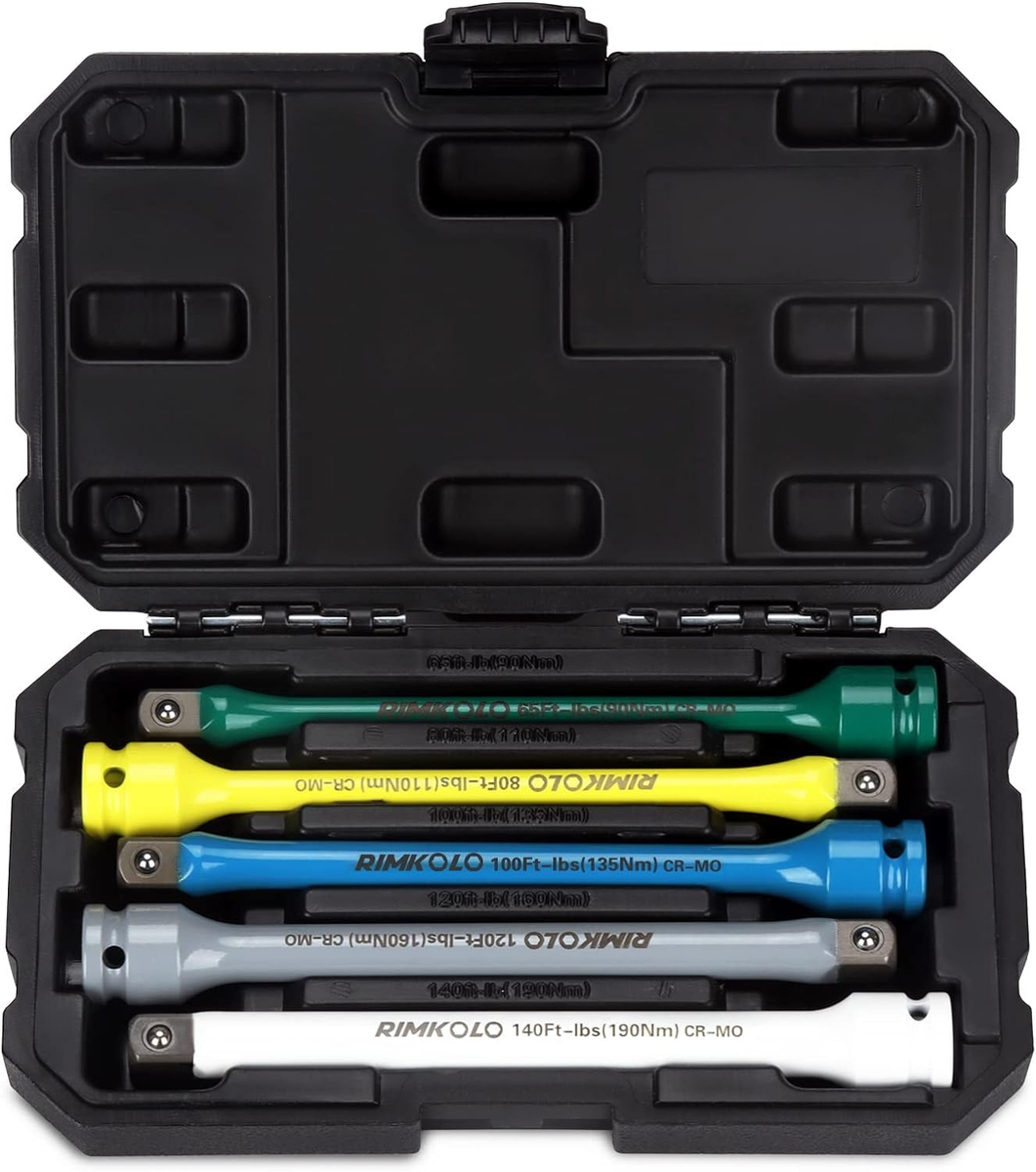 ARUCMIN 1/2" Drive 140 Ft-Lbs Torque Limiting Extension Bar | 8 Inch Color-Coded Torque Stick