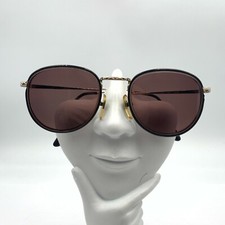 Vintage Black Gold Metal Oval Sunglasses FRAMES ONLY