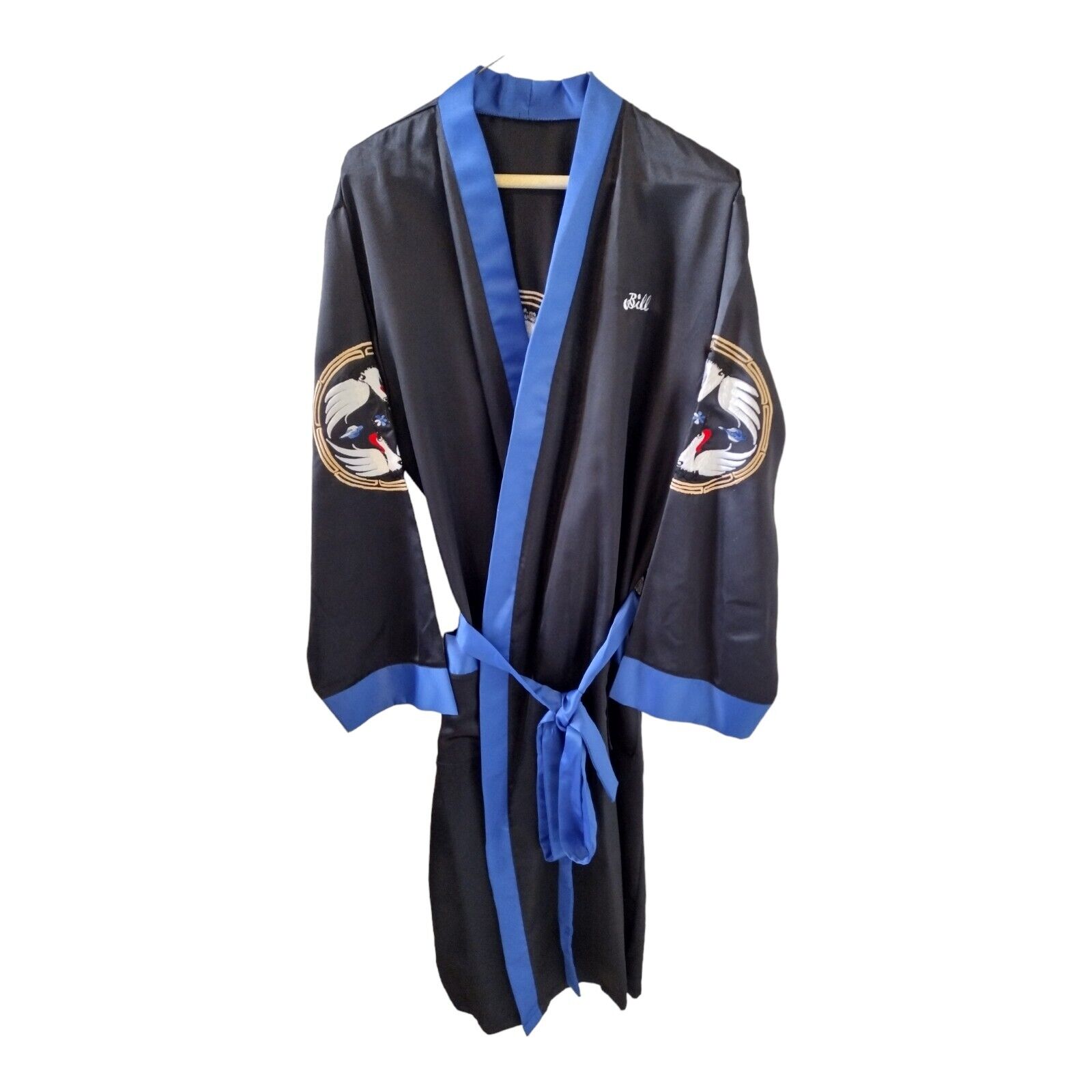 Mens Silk Kimono Style Robe Personalized Bill w L… - image 2