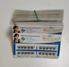 10 Sets Dental Metal Brackets MIM Monoblock Mini MBT 022 345 hooks Mesh Base